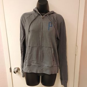 Victoria's Secret PINK washed blue gray hoodie zip up